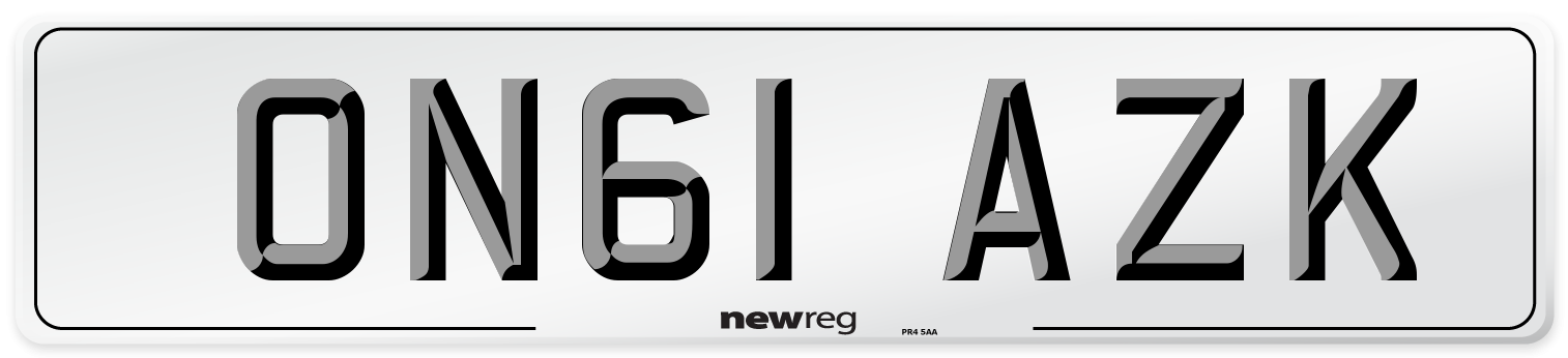 ON61 AZK Number Plate from New Reg
